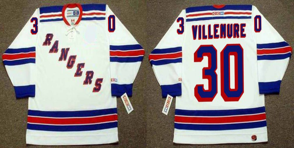 2019 Men New York Rangers #30 Villemure white CCM NHL jerseys->new york rangers->NHL Jersey